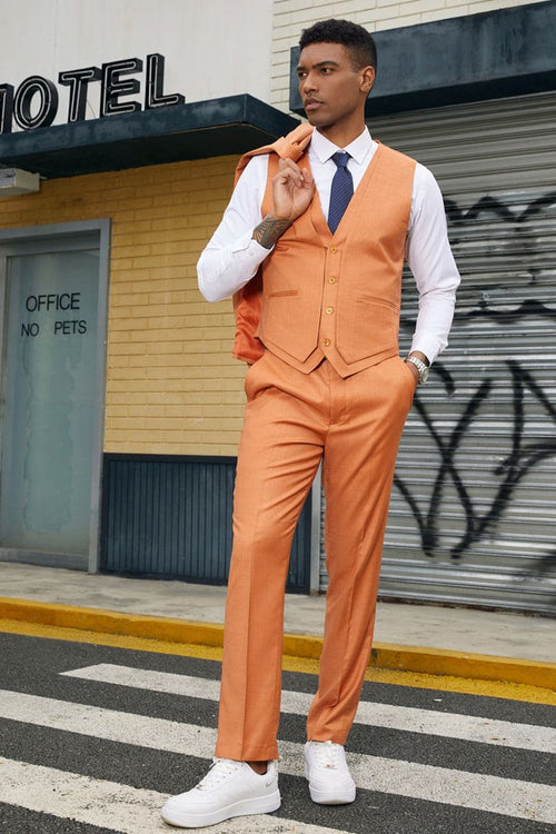 "Mens Stacy Adams Suit -Stacy Adams Suit Men's Fancy Two-Button Vested Suit in Orange"