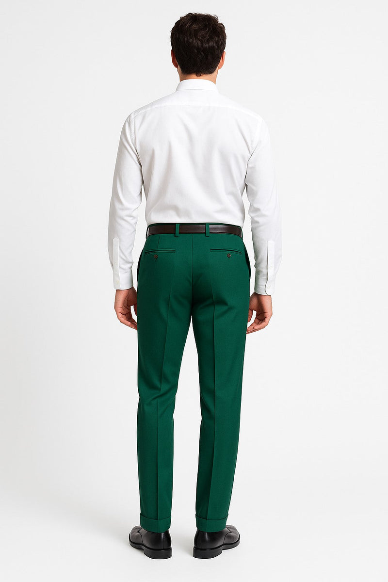 Zacchi Mens Dress Pleated Green Slacks - Colorful Pants