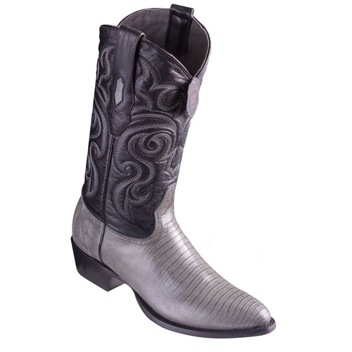 R Toe Cowboy Boots - Round Toe Cowboy Boots Los Altos Grey Teju R-Toe Cowboy Boots