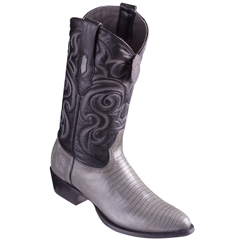 R Toe Cowboy Boots - Round Toe Cowboy Boots Los Altos Grey Teju R-Toe Cowboy Boots