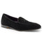 Zelli Hand-Stitched Sueded Goatskin Loafer with Crocodile Vamp in Black