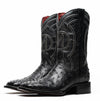 Marco Di Milano Alabama Black Ostrich Quill Square Toe Cowboy Boots