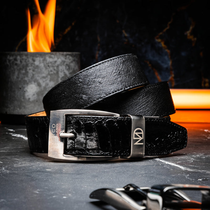 Marco Di Milano Alessio Black Leather Belt Loafer