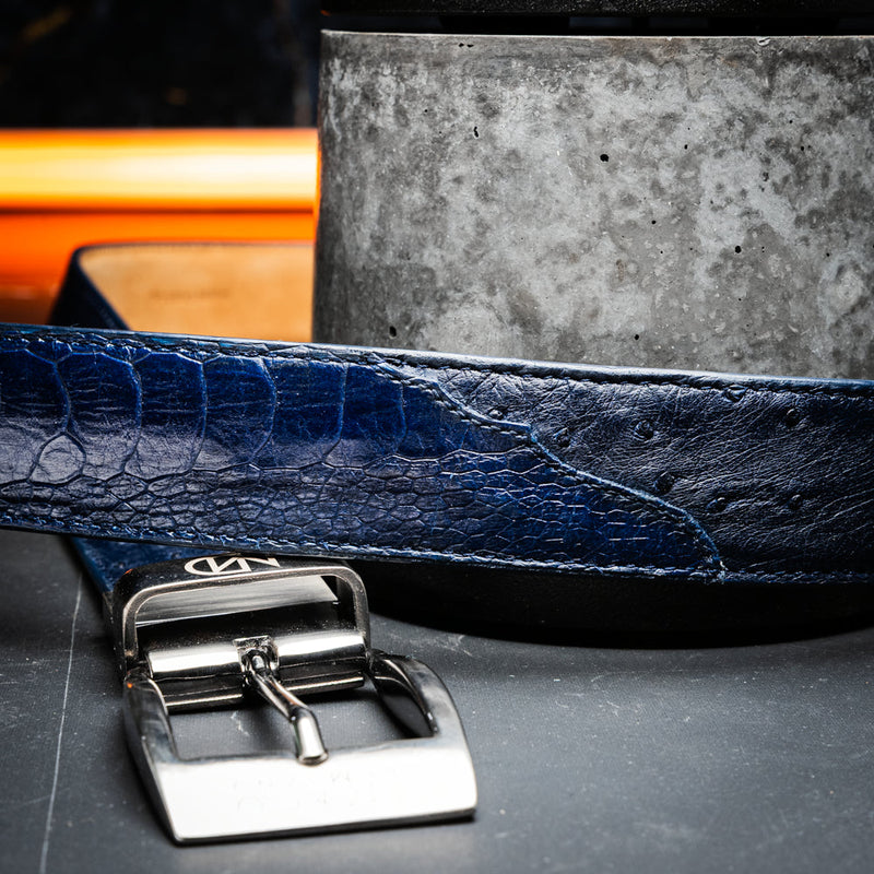Marco Di Milano Alessio Belt Navy Leather Loafer