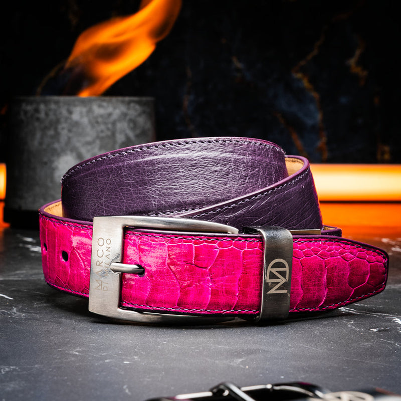 Marco Di Milano Alessio Pink/Purple Leather Belt Loafer
