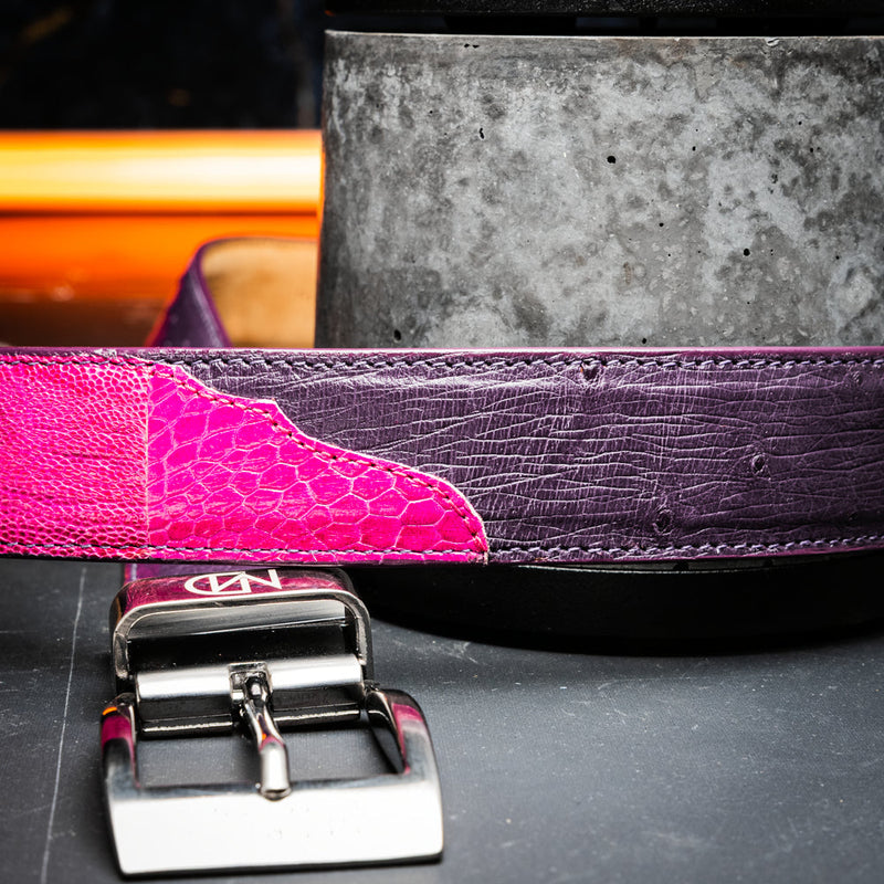 Marco Di Milano Alessio Pink/Purple Leather Belt Loafer