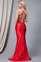 V-neck Simple Sexy Open Back Prom Gown 5039