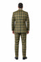 Statement Men’s 3-Piece Plaid Wool Suit – 100% Wool Modern Fit with Wide Peak Lapel