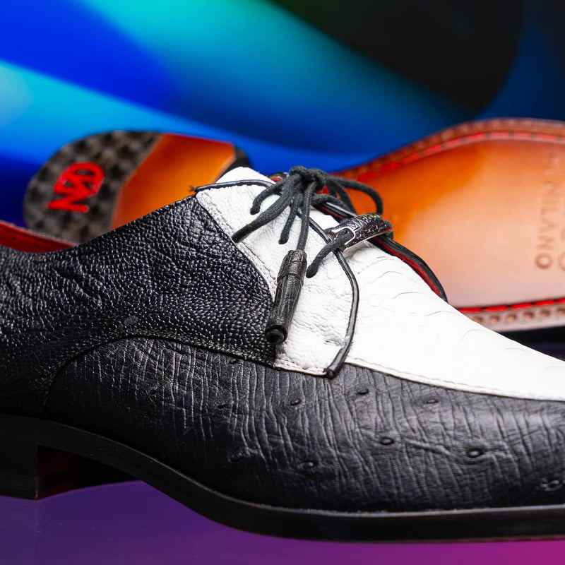 Marco_Di_Milano Andretti: Luxury White & Black Leather Loafers