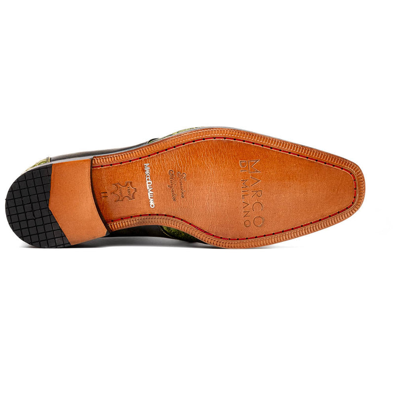 Marco Di Milano Anzio: Rustic Green Leather Loafers