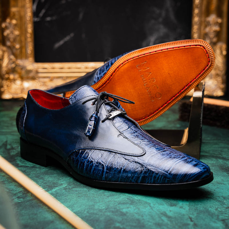 Marco_Di_Milano Anzio: Blue Jeans Leather Dress Shoe