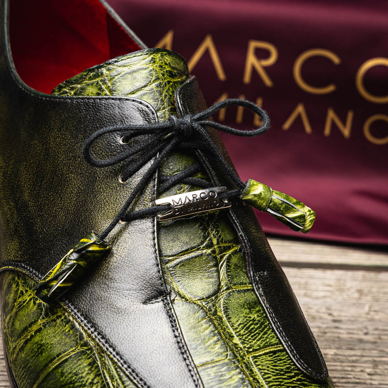 Marco Di Milano Anzio: Rustic Green Leather Loafers