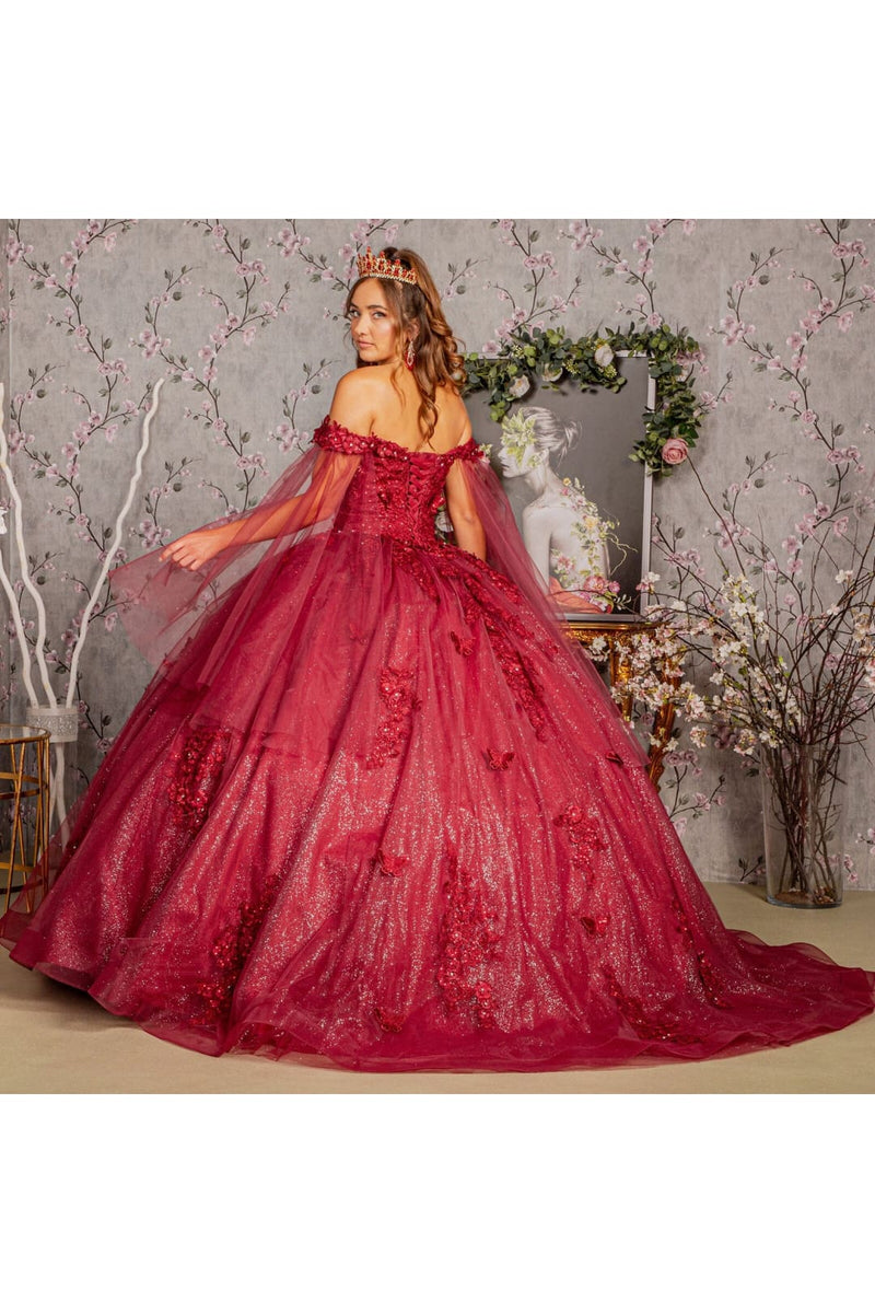 Applique Cape Sleeve Gown by Elizabeth KGL3181