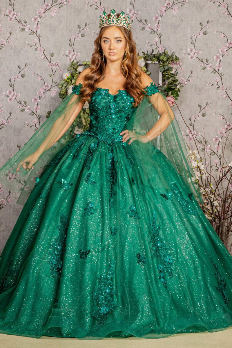 Applique Cape Sleeve Gown by Elizabeth KGL3181