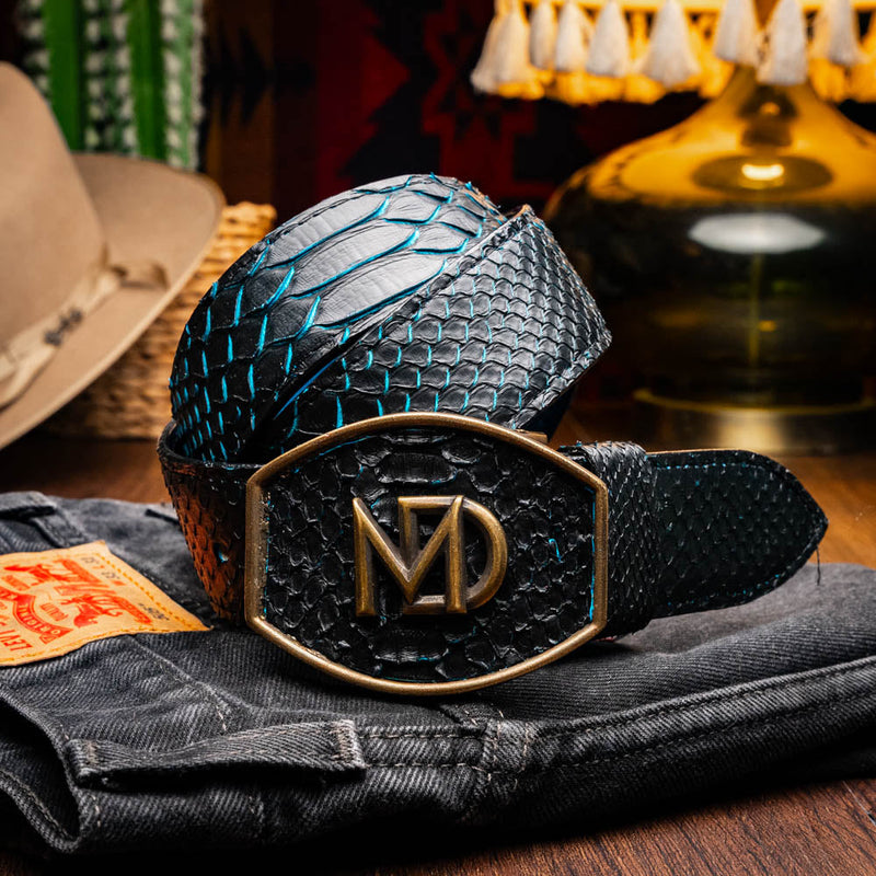 Marco Di Milano Arkansas Belt - Black & Blue Leather Loafers