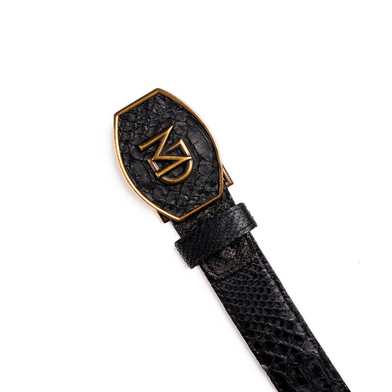 Marco Di Milano Arkansas Black Leather Belt Shoe