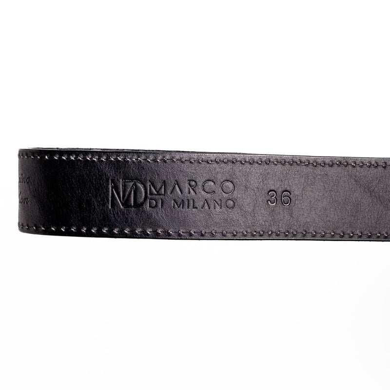 Marco Di Milano Arkansas Black Leather Belt Shoe