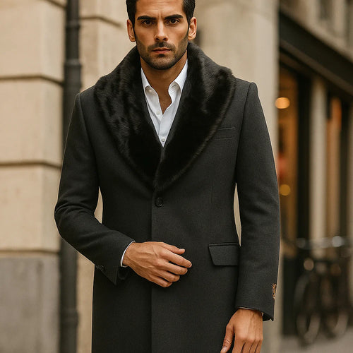 Mens Mid-Length Coats - 3/4 Length Mens Coat