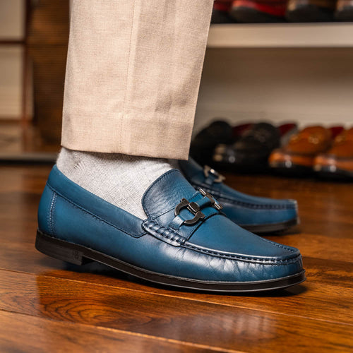 Atrani Navy Calf Bit Loafer