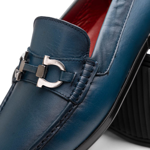 Atrani Navy Calf Bit Loafer