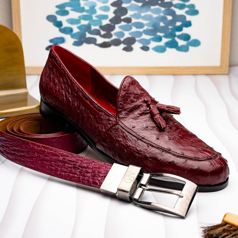 Marco_Di_Milano Domenico Belt Wine Leather Luxury Shoe