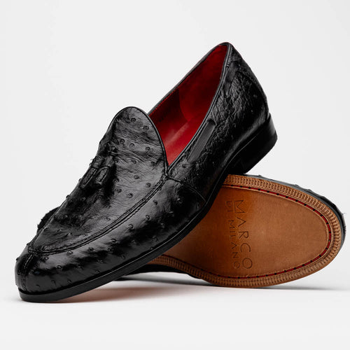 Aubiere Black Ostrich Loafer