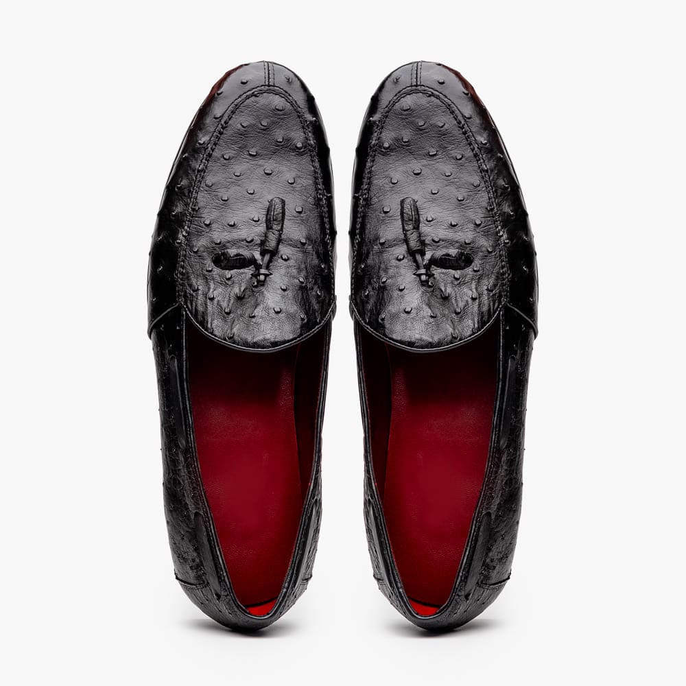 Aubiere Black Ostrich Loafer