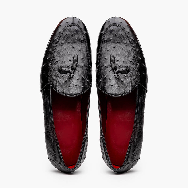 Aubiere Black Ostrich Loafer