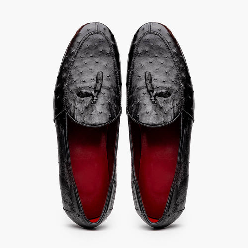 Aubiere Black Ostrich Loafer