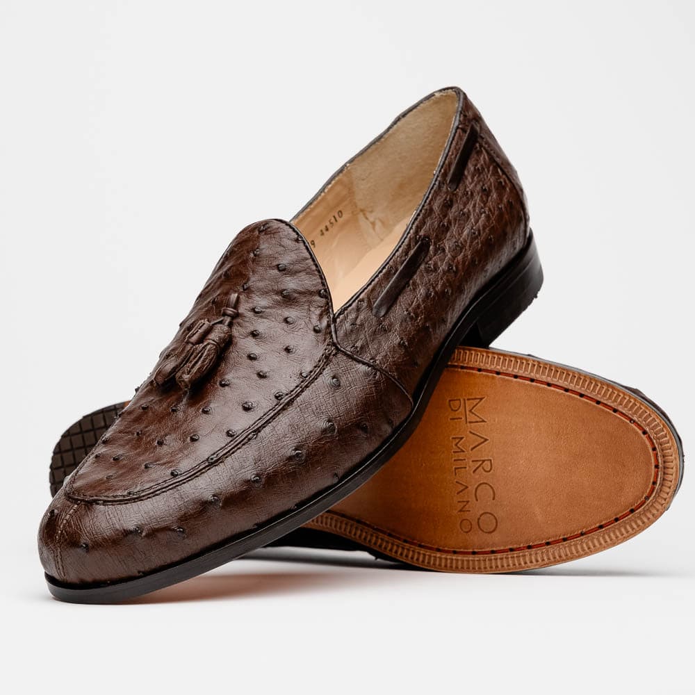 Aubiere Brown Ostrich Loafer