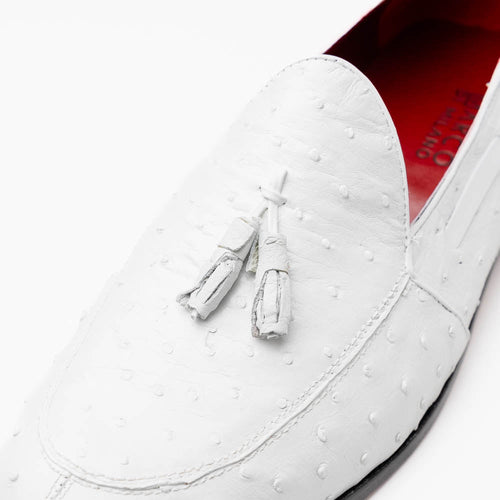 Aubiere White Ostrich Loafer