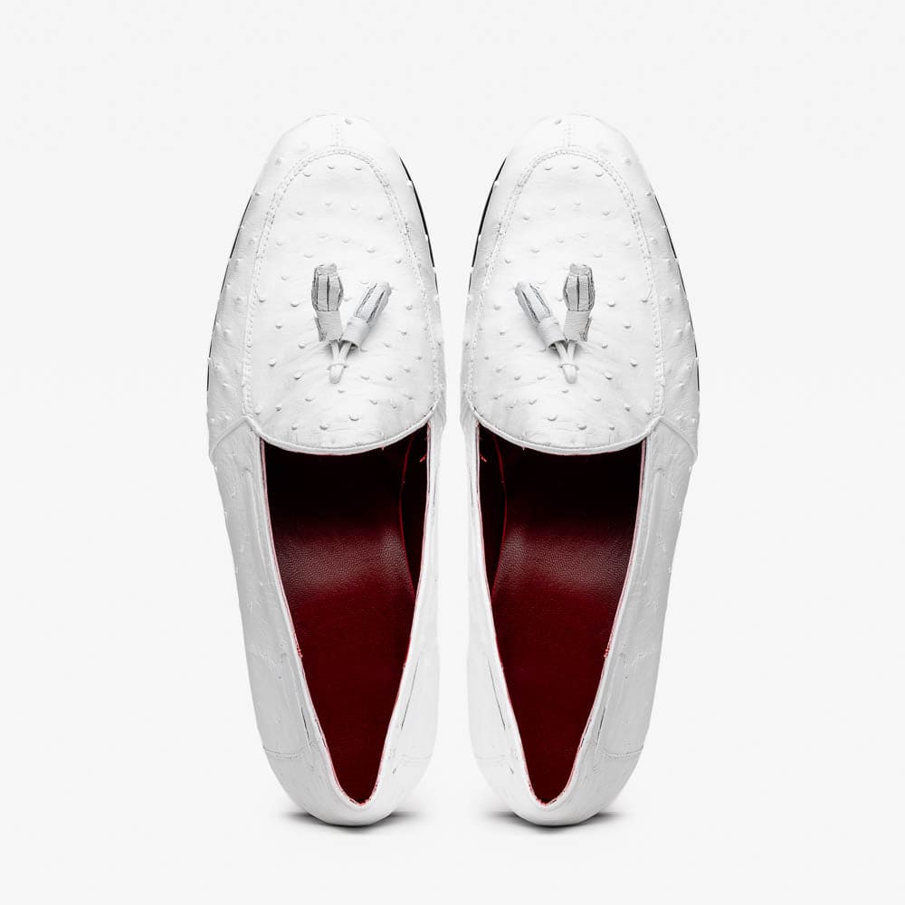 Aubiere White Ostrich Loafer