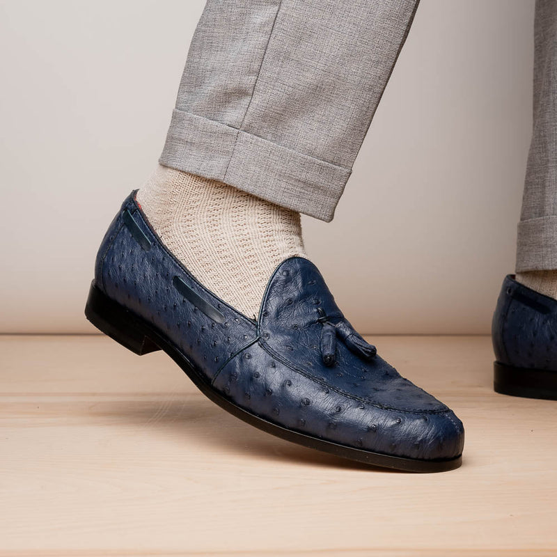 Marco Di Milano Aubiere Navy Leather Dress Shoes