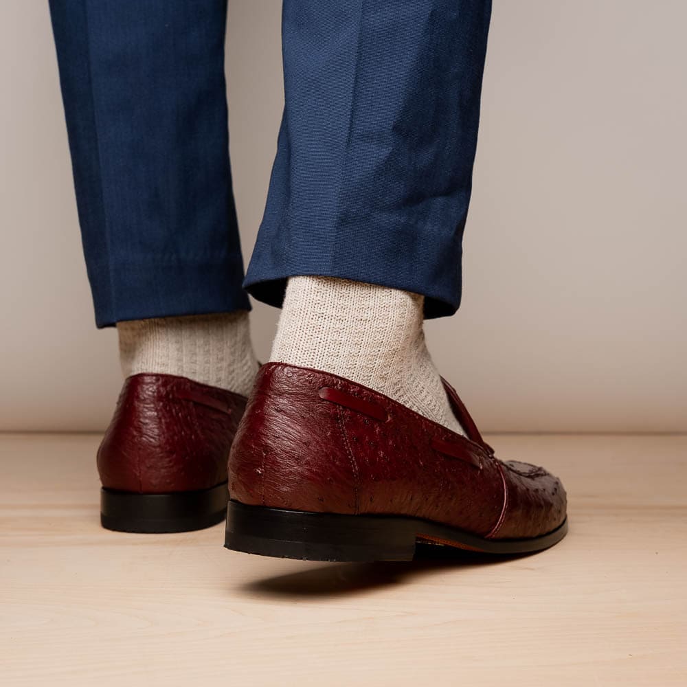Aubiere Wine Ostrich Loafer