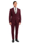 "Burgundy Men's Wedding & Prom 2026 Suit - One Button, Peak Lapel, Skinny Fit with Lowcut Vest"