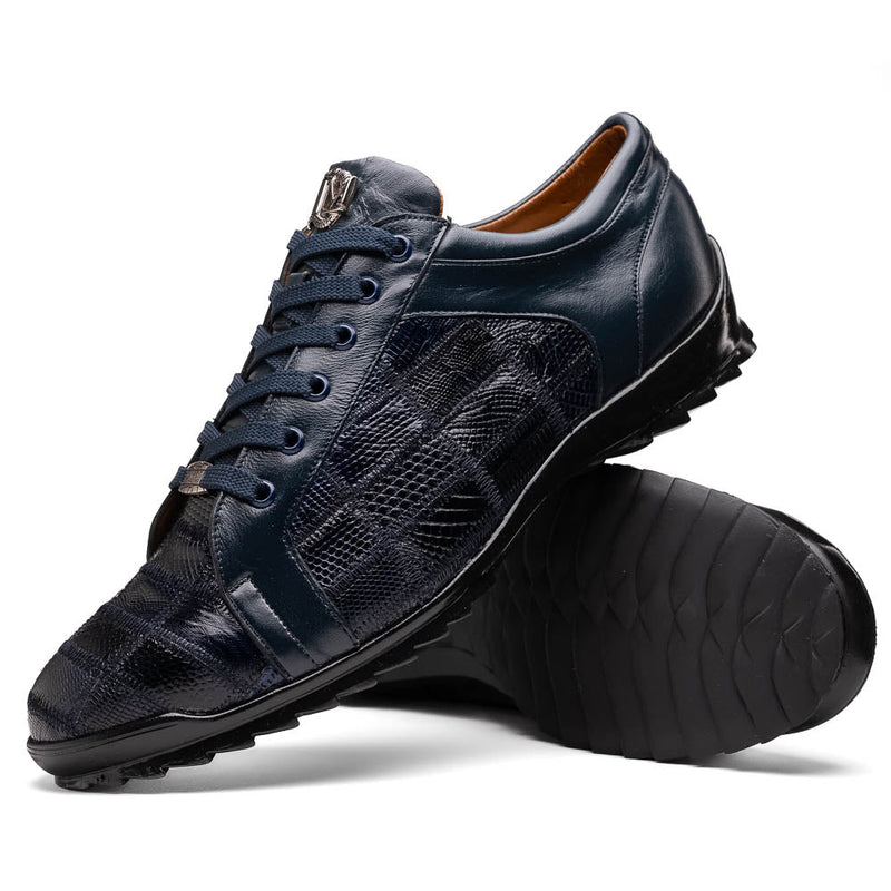 Marco Di Milano Bari Navy Lizard Patchwork Sneakers