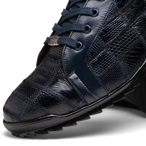 Marco Di Milano Bari Navy Lizard Patchwork Sneakers