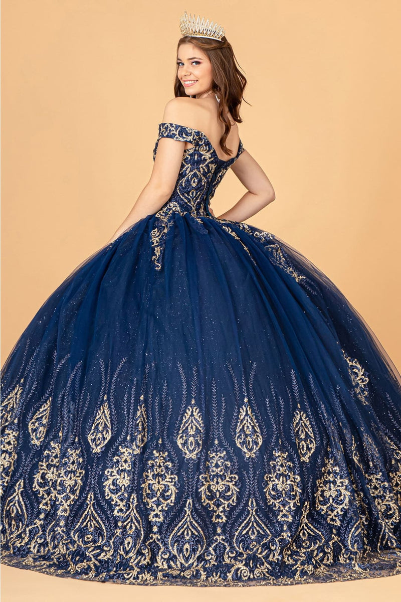 Beaded Off Shoulder Ball Gown by Elizabeth KGL3079