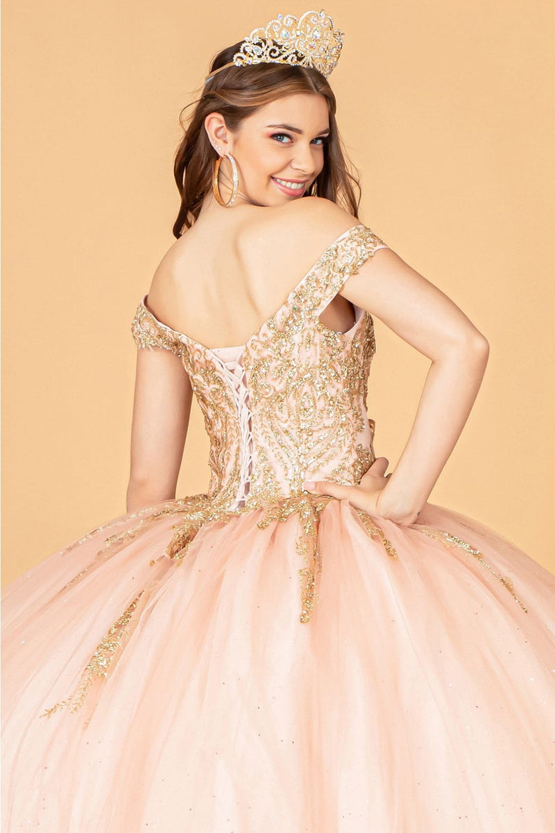 Beaded Off Shoulder Ball Gown by Elizabeth KGL3079