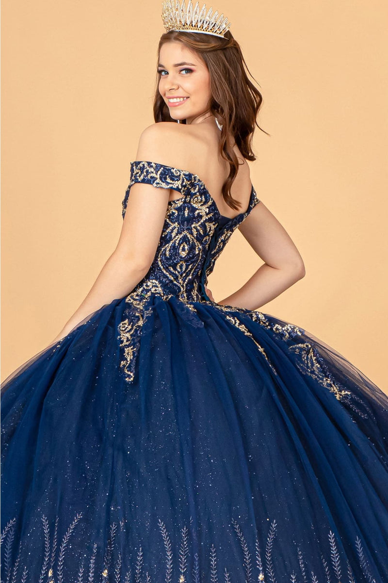 Beaded Off Shoulder Ball Gown by Elizabeth KGL3079