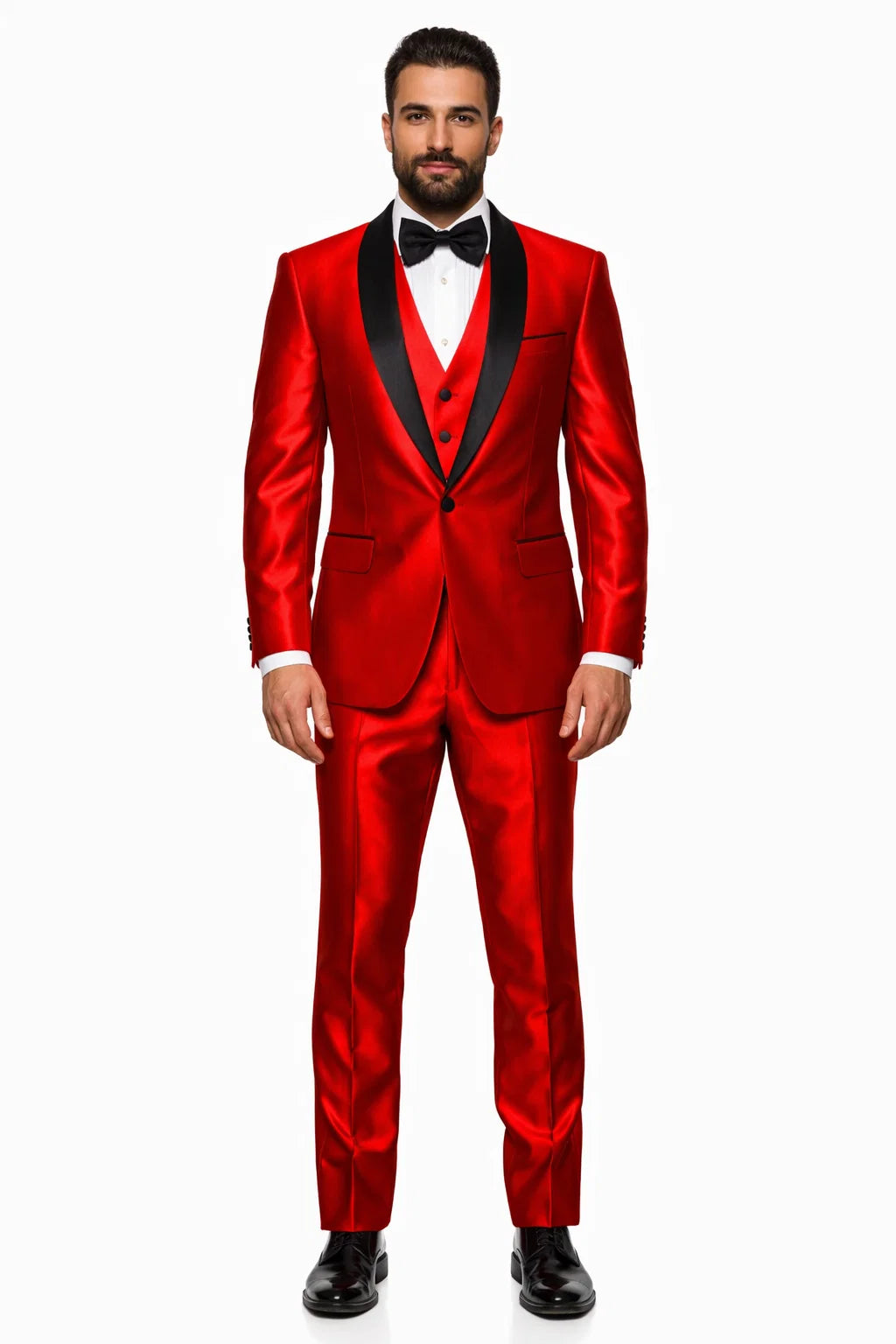 Holiday Suit - Christmas Suit - Christmas Blazer Shiny Red Tuxedo Shawl Collar Jacket & Pants Suit Prom Or Wedding Or Groom Tuxedo
