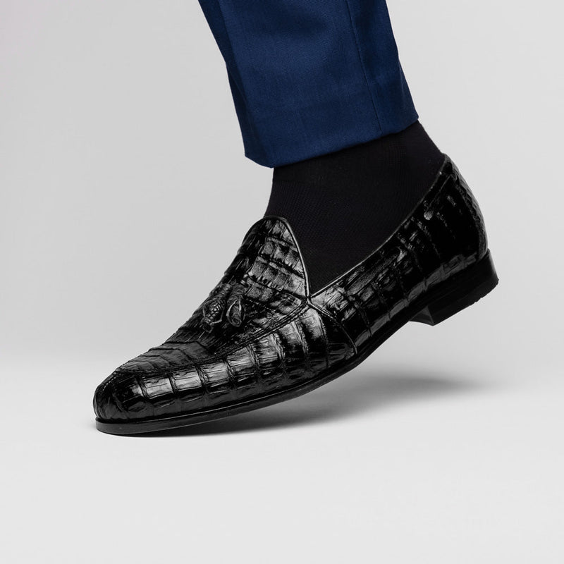 Marco Di Milano Bianchi Black Leather Luxury Shoe