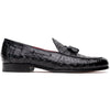 Marco Di Milano Bianchi Caiman Crocodile Tassel Loafers Black