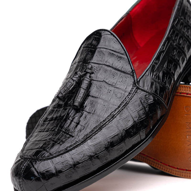 Marco Di Milano Bianchi Black Leather Luxury Shoe