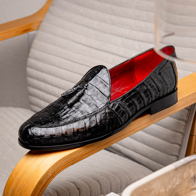 Marco Di Milano Bianchi Black Leather Luxury Shoe
