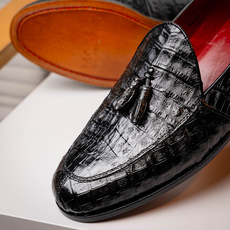Marco Di Milano Bianchi Black Leather Luxury Shoe