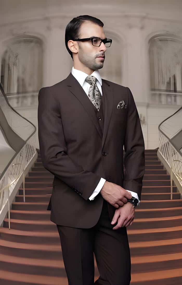 Mens Brown Wool Suit - Any Brand Style Size