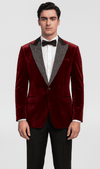 Big and Tall Velvet Blazer in Color Red  - Sportcoat  Rhinestone-Embedded  Stacy Adams $179