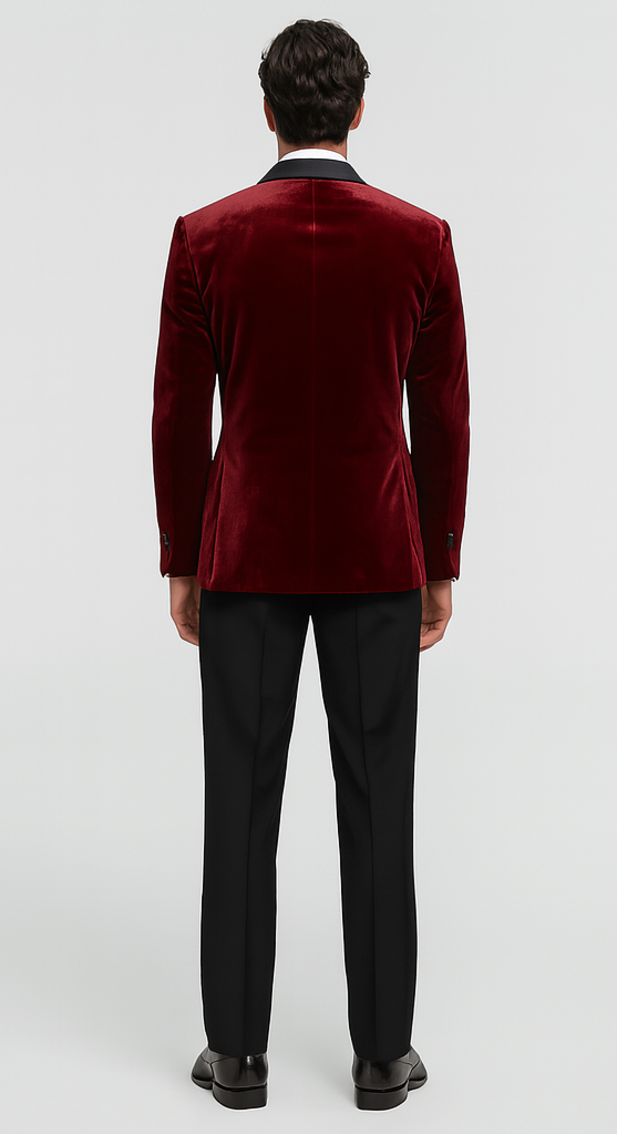 Big and Tall Velvet Blazer in Color Red - Sportcoat Rhinestone-Embedded Stacy Adams $179