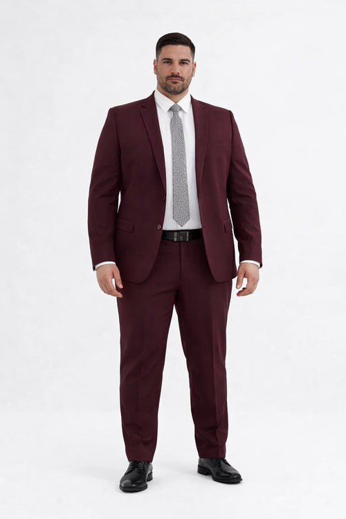 Big Size - Burgundy Suit